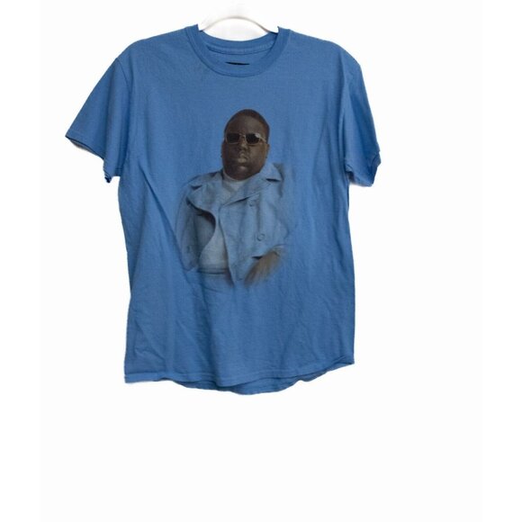 The Notorious B.I.G Mens Sky Blue Graphic Tee Crew Neck Pullover Short Sleeve M - Picture 1 of 8